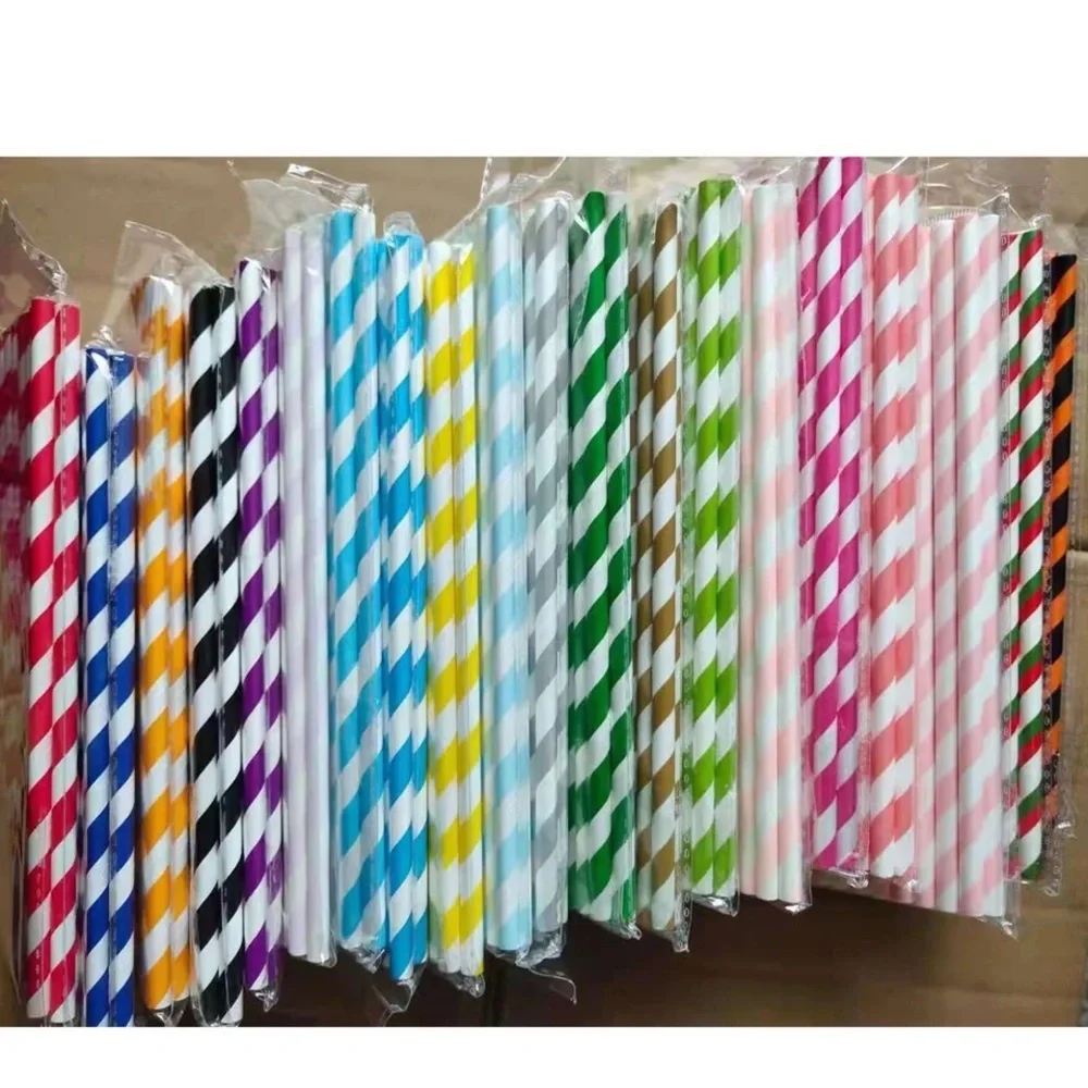 Pink White Candy Cotton Straws